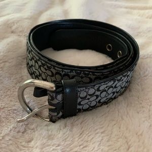 Black and grey authentic Coach belt